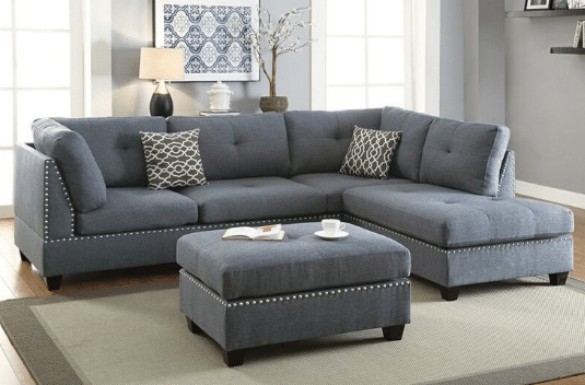ARISE IV  SERIES 5 SEATER FABRIC SPACIOUS  SECTIONAL SOFA  &  CENTRE OTTOMAN