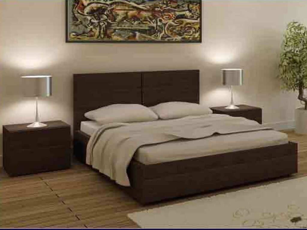 Adorable Series 008 – King Size(6ft by 6ft)  Bed Frame  With 2 Night Stands Bed Frames Largelife Furnitures