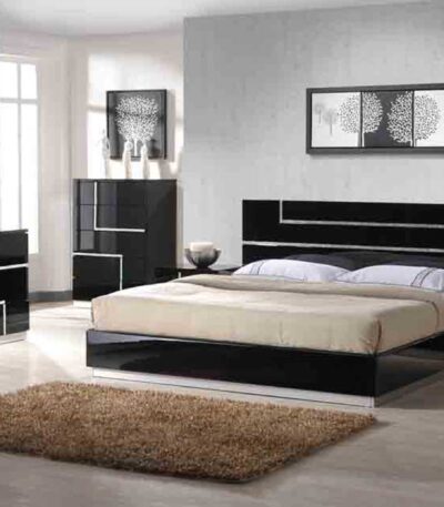 “Adorable Series”  025 (Premium ) – King Size (6ft by 6ft) Bedframe (High Gloss Finishing) With 2 Night Stands Bed Frames Largelife Furnitures