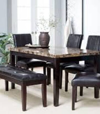 Aspire Series – 6 Seater Dining Set with Marble Table Top Dining Room Largelife Furnitures