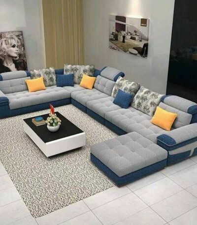 “”””Canaan”””” Series 10 Seater Sofa – Fabric Finish & Centre Table Living Room Largelife Furnitures