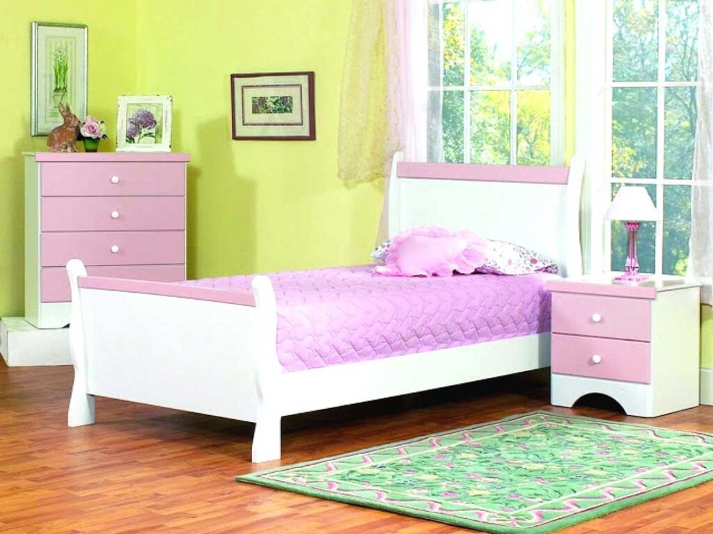 Glorious Kids Room Set 007 – Bed Frame With 2 Night Stands Baby and Kid's Largelife Furnitures