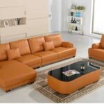 "Rhema" Premium Leather 5 Seater Sectional Sofa &  Single Seater   & Centre Table