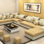 """""Adannaya Series""""" Spacious 10 Seater Sectional Sofa with 4 upholstered stools (Centre Table Inclusive)