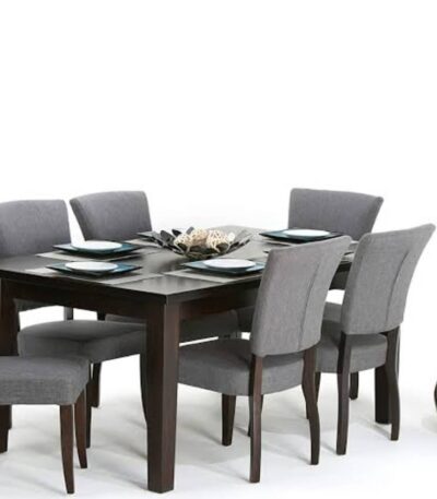 Delta Series 6 Seater Premium Leather upholstered Dining Set Dining Room Largelife Furnitures