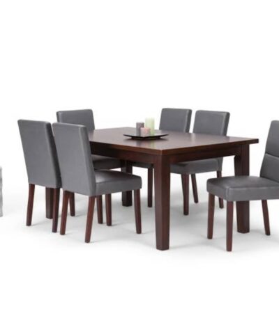 Alpha Series 6 Seater Premium Leather upholstered Dining Set Dining Room Largelife Furnitures