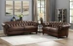 Hilton IX Series Genuine Italian Leather Premium Chesterfield Sofa Set. (3+2+1+1) Seaters + Ottoman - Image 7