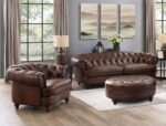 Hilton IX Series Genuine Italian Leather Premium Chesterfield Sofa Set. (3+2+1+1) Seaters + Ottoman - Image 8
