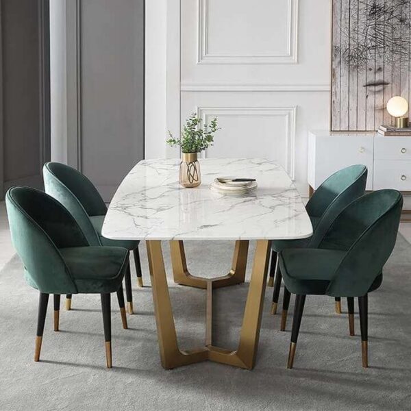 Ambience IX Series Premium 4 Seater Dining Set (With Premium Quartz Marble Table Top Finish)