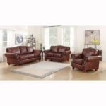 Aaron 001 Series Premium Semi Genuine Italian  Leather Classic Sofa Set (3+2+1+1 Seaters)