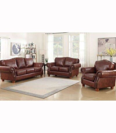 Aaron 001 Series Premium Semi Genuine Italian  Leather Classic Sofa Set (3+2+1+1 Seaters) Living Room Largelife Furnitures