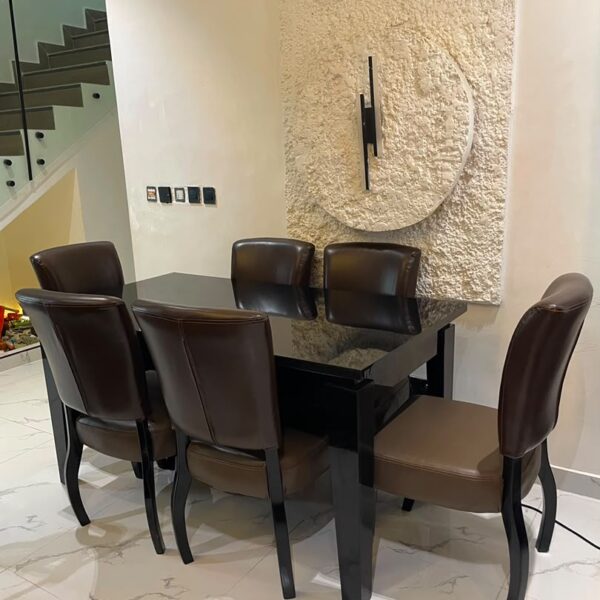 """"""Delta IV """""" Series 6 Seater Premium Leather upholstered Dining Set