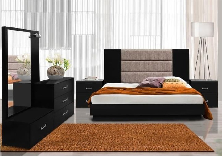 Akanni V Premium Kingsize 6ft by 6ft BedFrame  with 2 Bedsides Bed Frames Largelife Furnitures