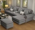 Alice Series Deep Tacked 5 Seater (Spacious) Sectional Sofa with Ottoman