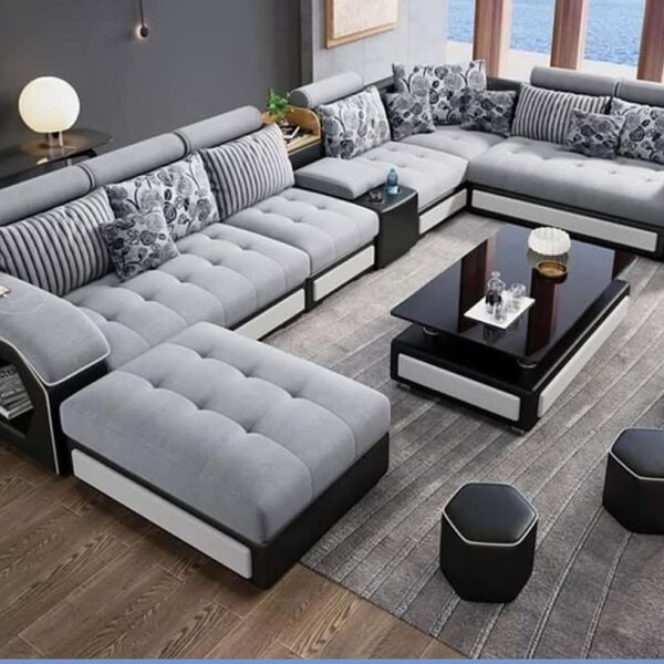 """"Brandon"""" Series 10 Seater Sectional Sofa Set &  4 Upholstered Stools & Centre Table
