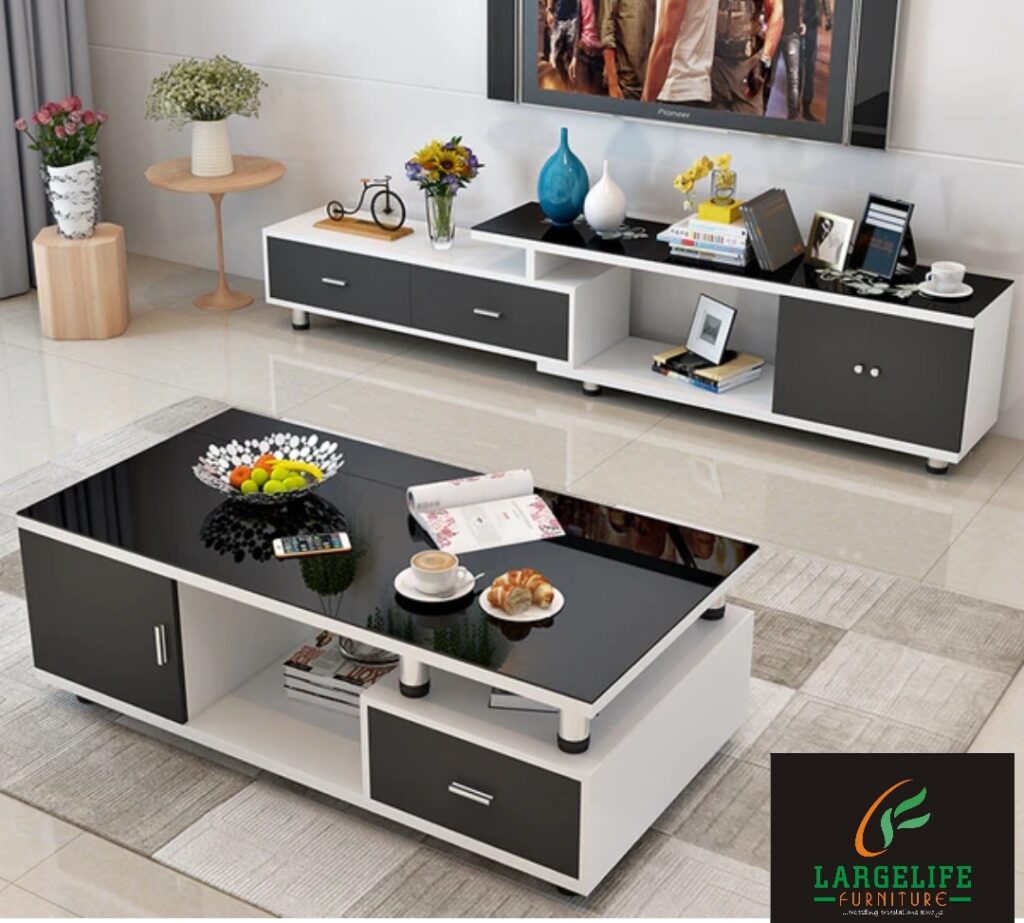 Alli Series Entertainment unit & Coffee Table Set (Premium High Gloss Finish) Center Tables Largelife Furnitures