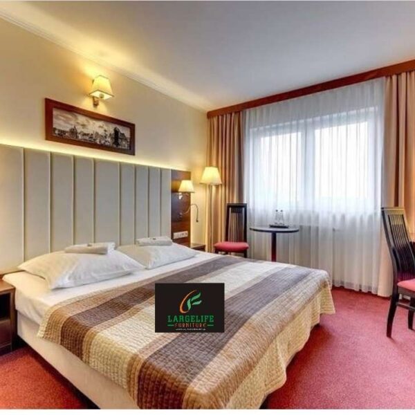 "Aaron IV" Series Premium 6ft by 6ft Kingsize (Hotel Standard) Bedframe with 2 Bedsides & 2 Lights