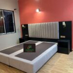 Calmness IV Series Premium 6ft by 6ft Kingsize Bedframe with 2Bedsides &2 Lights
