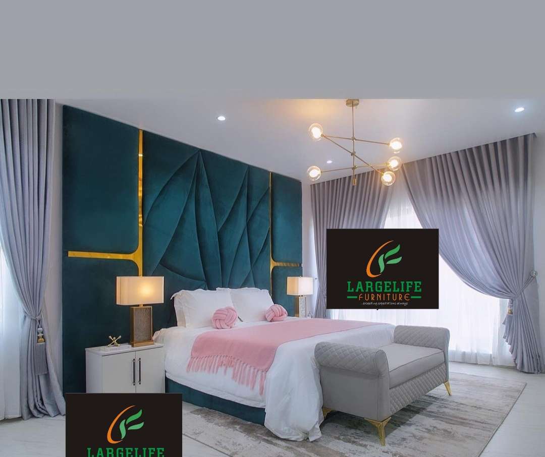 Made with LogoLicious Add Your Logo App "Hilton IX" Series Premium Grand 6ft by 6ft Kingsize Bedframe with 2 Bedsides & Foot stool - Image 1