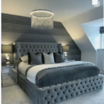 "Amira (Royalty) Series" Deep Tufted Upholstered 6ft by 6ft Kingsize Bedframe &  2 Bedsides ( Mirrored Finish as seen)