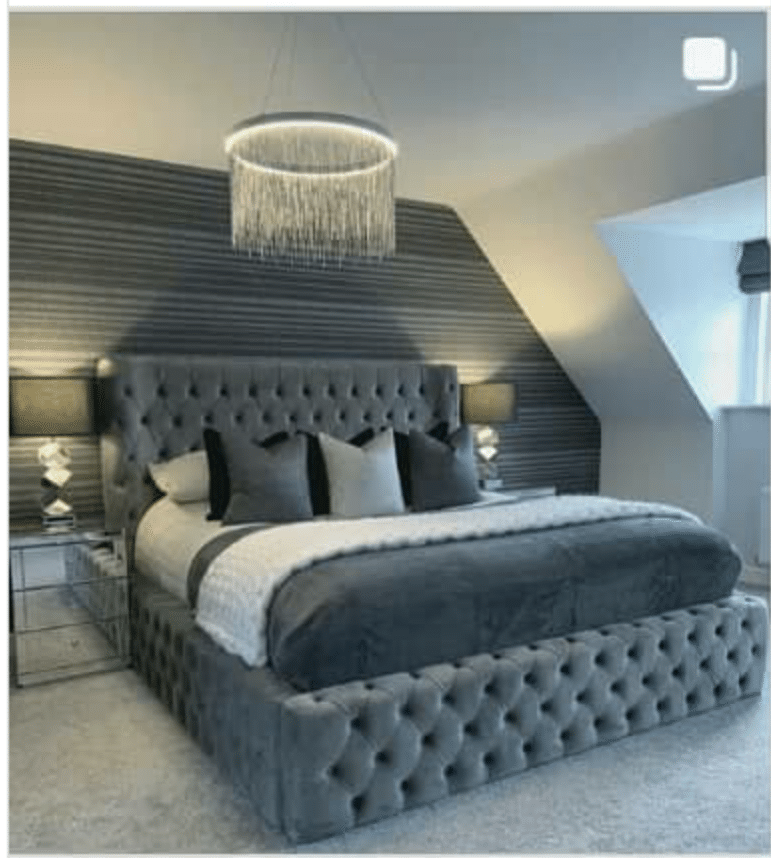 Screenshot_20191128-1026502.png "Amira (Royalty) Series" Deep Tufted Upholstered 6ft by 6ft Kingsize Bedframe & 2 Bedsides ( Mirrored Finish as seen) - Image 1