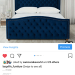Blue Royale King Size (6 by 6) Deep Upholstered Bedframe with 2 Bedsides