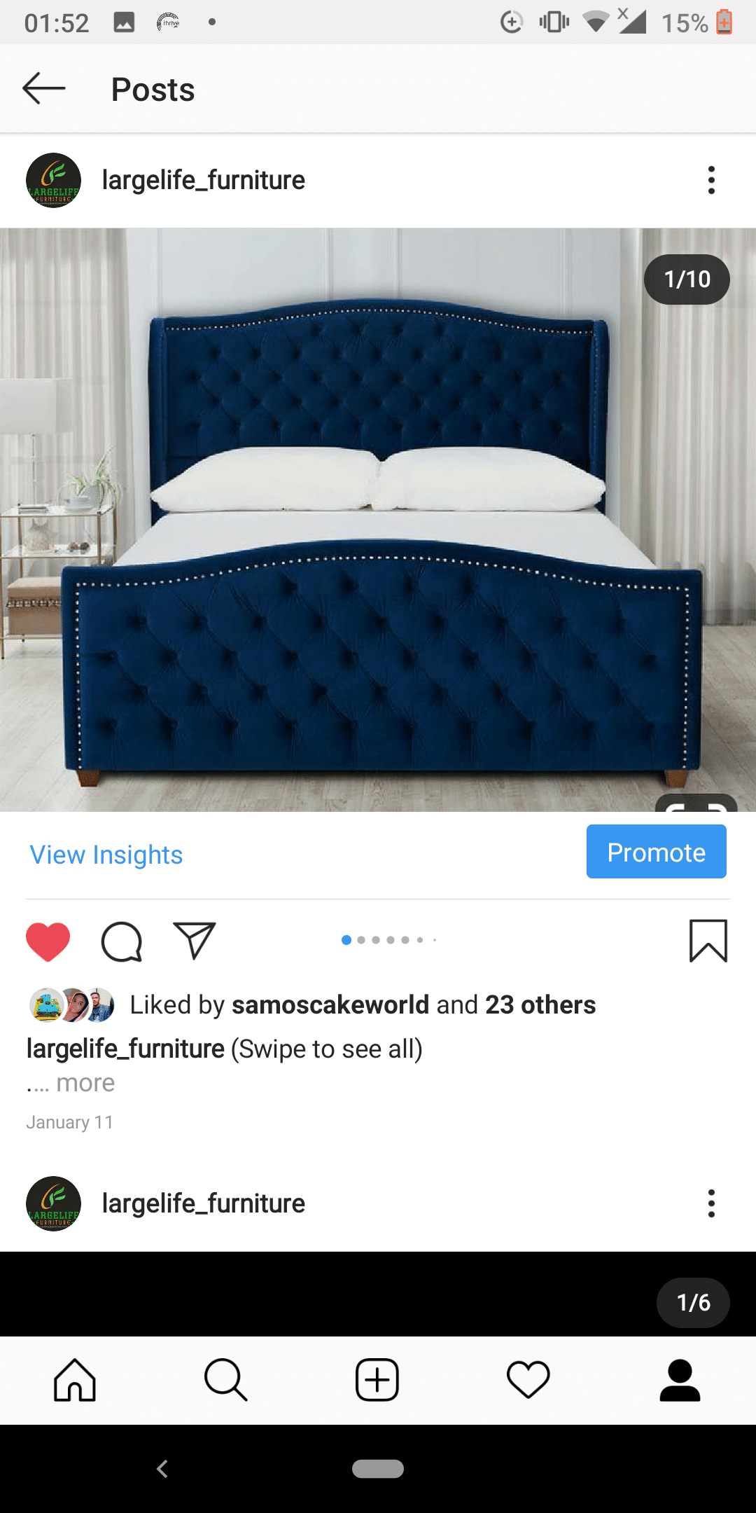 Screenshot_20200128-015300.png Blue Royale King Size (6 by 6) Deep Upholstered Bedframe with 2 Bedsides - Image 1