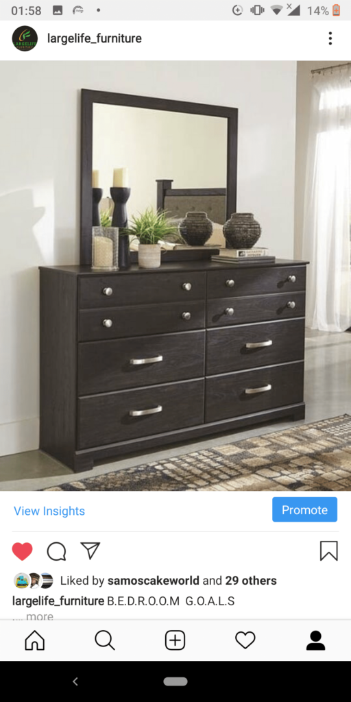 Hauwa Series – Dresser with Mirror Bedroom Largelife Furnitures