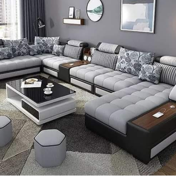 """""""AdeBola IV Series""""""" 10 sitter Premium Sectional Sofa plus  4 Upholstered stools and Centre Table