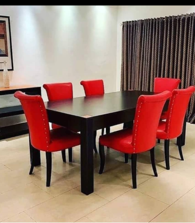 Lucy’s Series 6 Seater Dining set (with Premium Gloss Table Top Finish) Dining Room Largelife Furnitures