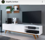Favour Series TV Entertainment Unit (6ft Long) + 2pcs of Mini Hanging Wall shelves