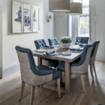 """AcesField"""" Series 6 Seater upholstered Dining Table (Premium High Gloss Table Top Finish)
