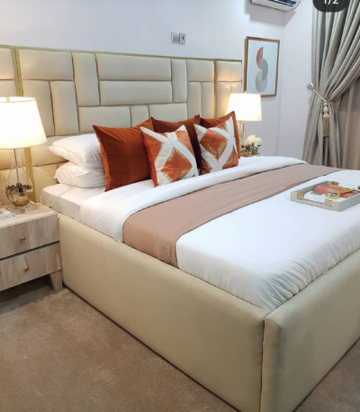 Abel’s Series Grand 6ft by 6ft King size Upholstered Bedframe with 2 Bedsides Bed Frames Largelife Furnitures