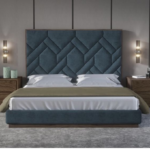 Alex IX Series 6ft by 6ft King Size  Upholstered Bedframe  with 2 Bedsides