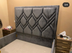 Alex IX Series 6ft by 6ft King Size  Upholstered Bedframe  with 2 Bedsides - Image 3
