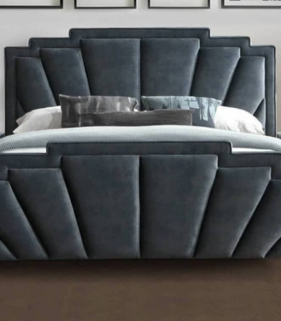 Abolada IV series 6ft by 6ft King Size Upholstered Bedframe with 2 Bedsides (with Gold Plated Legs) Bed Frames Largelife Furnitures