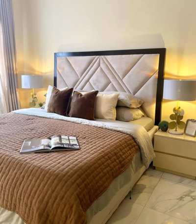 Bella V Series 6ft by 6ft King Size Upholstered Bedframe with 2 Bedsides Bed Frames Largelife Furnitures