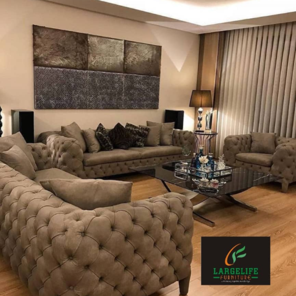 "KingMakers" Series Premium Deep Tufted Chesterfield Sofa Set (3+2+1+1)