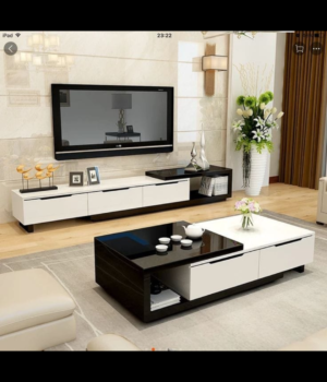 GoldMyne Series Premium High Gloss Finish TV Entertainment Unit & Coffee Table Set Center Tables Largelife Furnitures