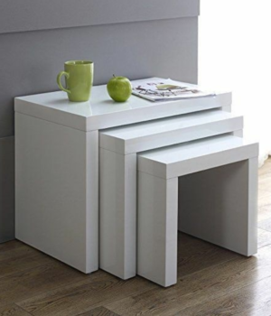 Serene Series (Premium High Gloss) 3 in 1 Nested Stools Center Tables Largelife Furnitures