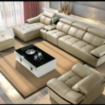Adex IV  Series Premium Leather 5 Sitter Sectional Sofa & Single Seater &Ottoman