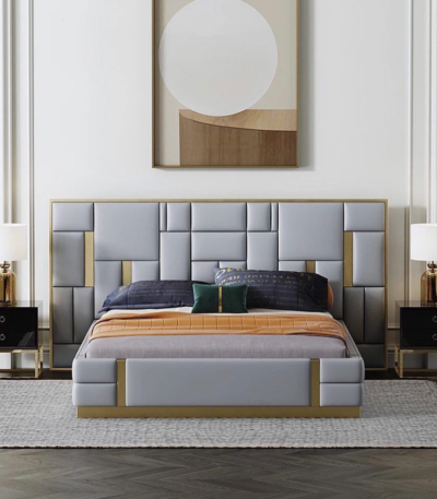 Abeni IV Series Premium 6ft by 6ft KingSize Bedframe + 2 High Gloss Finish Bedsides Bed Frames Largelife Furnitures
