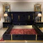 BlackGold Series Premium 6ft by 6ft KingSize Leather Bedframe & 2 Bedsides