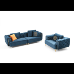 Adaobi Series (3,2,1,1) Premium Fabric 7 Seater Sofa Set (with Gold Legs)