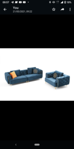 Adaobi Series (3,2,1,1) Premium Fabric 7 Seater Sofa Set (with Gold Legs)