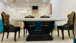 """""AppleField Series""""" Premium 6 Seater Dining Set with Premium Quartz Marble Table Top - Image 3