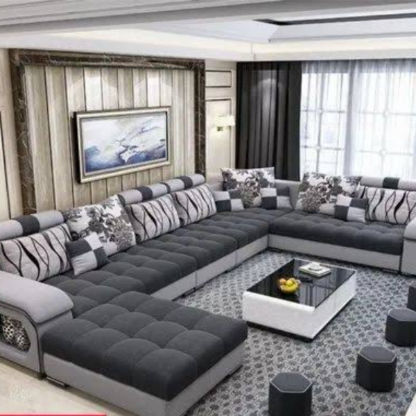 Abidemi IV Series Premium Spacious 10 Seater  Sectional Sofa Set & 4 Upholstered Stools & Coffe Table