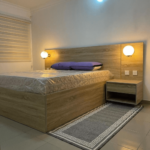 Abba IV Series Premium 6ft by 6ft Kingsize Bedframe with 2 Bedsides with 2 lights