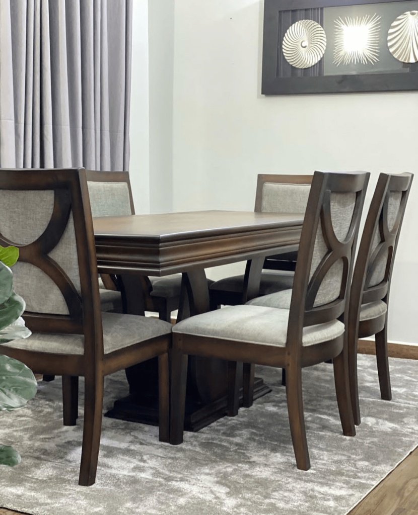 Peace IV Series – Premium Elite Mahogany Finish 6 Seater Dining Set Dining Room Largelife Furnitures