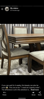 Peace IV Series - Premium Elite Mahogany Finish 6 Seater Dining Set - Image 2